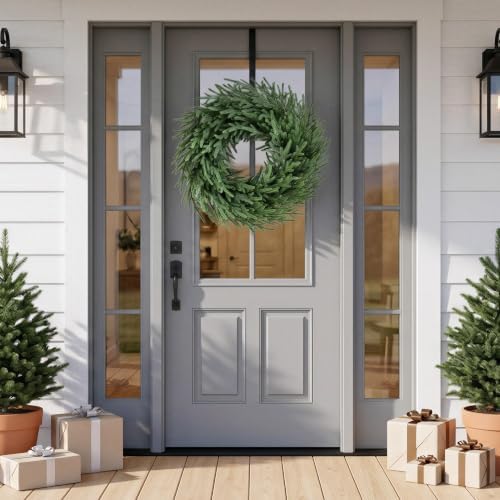 Yaheetech 26" Norfolk Pine Wreath Real Touch Xmas Wreath for Front Door - Image 7