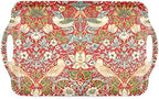 Pimpernel Morris & Co Strawberry Thief Red Large Handled Tray | Serving Tray for Lunch, Coffee, or Breakfast | Made of Melamine for Indoor and Outdoor use | Measures 18.9" x 11.6" | Dishwasher Safe - Image 3
