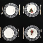 Snowkingdom 50pcs Silver Snowflake Placemats White Round Disposable 13" - Image 3