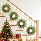 Thewe 6Pcs 14" Christmas Candle Wreaths for Kitchen Cabinet Table Decor - Image 4