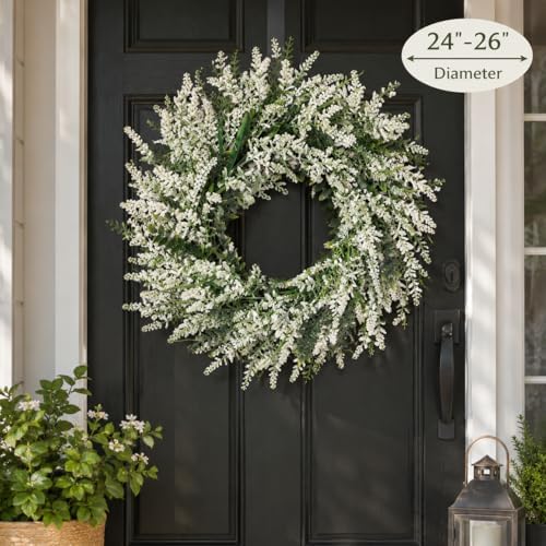 26'' Large Lavender & Eucalyptus Wreath for Front Door - Image 6