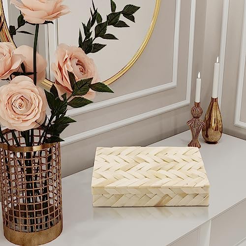 Handicrafts Home Decorative Box 8x6 – Photo Storage Box, Jewelry Organizer, Modern Decorative Storage Box with Lid, Bohemian Table Décor, Vintage Keepsake Box for Shelf or Coffee Table Décor - Image 7