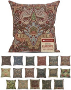 William Morris Peacock and Dragon Red Tapestry Throw Pillow Cover 16 x 16in by CCharlotteHomeFurnishings