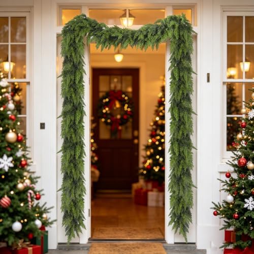 yofit 12FT Cedar Garland Christmas Decorations for Door Frame & Stairs - Image 7