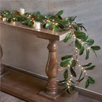 LITBLOOM Faux Magnolia Garland with Lights 6FT Battery Operated with Timer or USB Plug in, Lighted Greenery Garland with 80 Fairy Lights for Home Fireplace Mantle Holiday Decoration Inside - Image 7