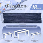 18 Pack Cheesecloth Table Runner 10FT Navy Blue Table Runner Boho Gauze Cheese Cloth Table Runners Long Rustic Sheer Table Decorations for Wedding Party Baby Bridal Shower Birthday Holiday Home - Image 2