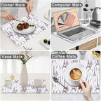 Eiffel Tower Spring Placemats Set of 6, 12x18 Inch Summer Lavender Table Place Mat Purple Washable Non-Slip Heat Resistant Fabric Placement Mats for Dining Kitchen Indoor Outdoor Decor - Image 6