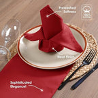 Red Cloth Napkins 17 x 17 Inch, Soft, Absorbent, Durable, Reusable, Washable Fabric, Set of 12 - Perfect Table Napkin for Dinner, Fall, Weddings, Holiday, Christmas, Everyday Use - Image 4