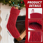 Suranew Christmas Stockings, Personalized Christmas Stockings 18 Inches Large Size Cable Knitted Stocking Gifts in Red, White, Green - Image 3