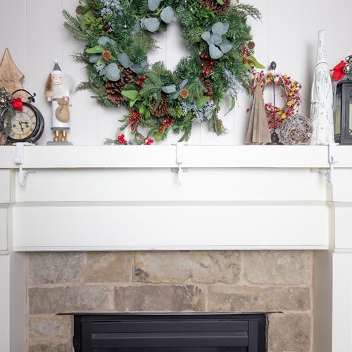 Fireplace Stocking and Garland Hanger with Two Hooks (3 Pack - White) - Image 4