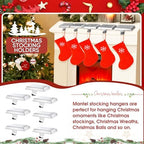 Christmas Stocking Holders for Mantle, Weighted Stocking Hangers, Christmas Stocking Hooks for Tables Window Fireplace Mantle Decoration(Silver,7PCS) - Image 6