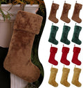 12 Pcs Christmas Stocking 18" Plush,Red,Brown,Khaki,Dark Green by Hoosige