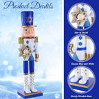 Blosssound 16" Hanukkah Nutcracker Decorations Wooden Figure, Star of David - Image 3
