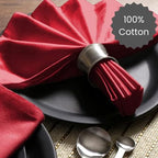 Cotton Clinic Cloth Dinner Napkins - Perfect Everyday Use Table Napkins - Soft Durable Washable - Ideal for Party Wedding Christmas Easter - Set of 12-20x20 inches Red Napkins - Image 3