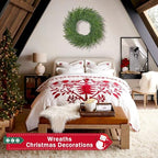 26 Inch Christmas Wreaths for Front Door Real Touch Large Xmas Winter Pine Cedar Wreaths for Windows Outdoor Indoor Christmas Holiday Home Yard Farmhouse Wall Front Door Porch Hanging Decor Clearance - Image 4