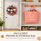 Fall Wreaths for Front Door 24 inch Wreath with Storage Bag - Image 4