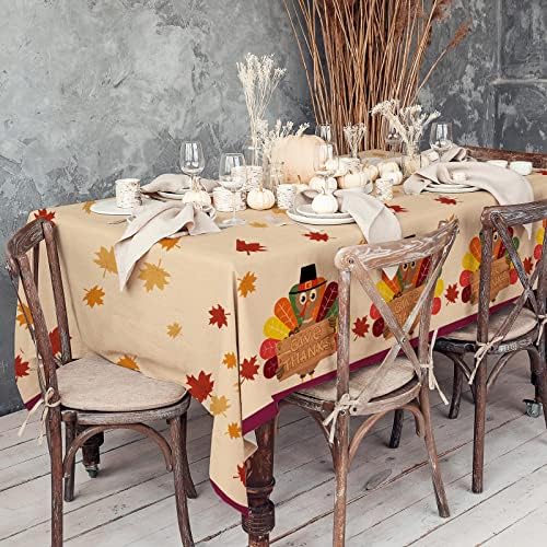 Gatherfun Turkey Thanksgiving Party Supplies Kit, Autumn Disposable Dinnerware Includes, Paper Dinner Plates, Dessert Plates, Napkins, Cups, and Tablecloth, for Fall party Decorations, Serve 25 - Image 6
