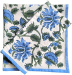 ATOSII Taj 100% Cotton Fall Cloth Designer Dinner Napkins, Handblock Print, Washable Durable Linen for Everyday Use Wedding Parties Outdoors Christmas Thanksgiving I 20 X 20 Inches I Set of 4 by ATOSII