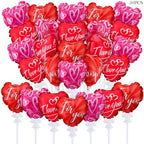 Halloscume 50 Pcs Valentines Day Heart Shaped Balloons - Multicolor Self Inflating for Anniversary, Wedding, Birthday, Proposal Party - Special Night Romantic Decorations by Halloscume