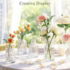 DomeStar Small Clear Glass Bud Vases Set of 16, 3.8 inch Cute Vases Bulk - Image 3