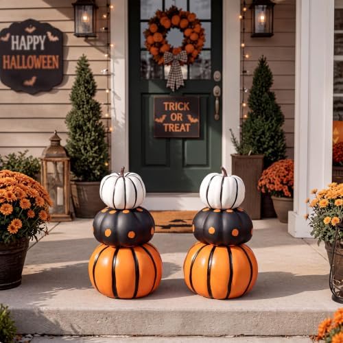 Marsui 2 Set 11.8'' Helloween Stacked Pumpkins Decoration - Image 6