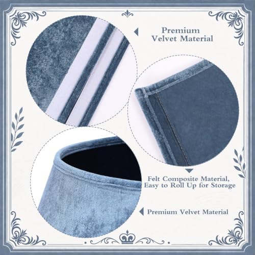 Skylety Gray-Blue Velvet Christmas Tree Collar 24‘’ Tree Base Cover - Image 3