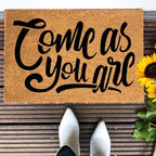 Funny Coir Doormat Come As You Are Welcome Front Porch Decor Mats For The Entrance Way Outside Entry Personalized Rugs PVC Back Non Slip Outdoor Coconut Doormats House Warming Gift 23.6 x 15.7 inch - Image 4