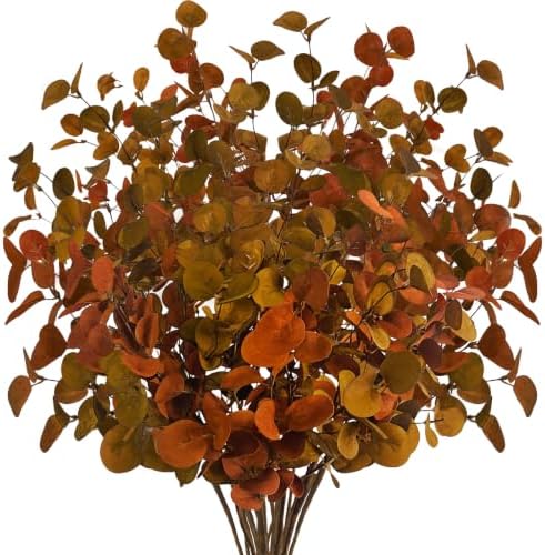 24 Pcs Artificial Fall Eucalyptus Stems, 26.7 Inch by Ruidazon