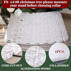 Poen Woven Rattan Christmas Tree Collar, White, 24 Inch - Image 3