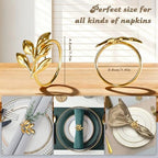 Leaf Napkin Rings Set of 100 Metal Napkin Rings Bulk Table Napkin Ring Suitable for Valentine Thanksgiving Banquets Table Parties and Everyday - Image 5