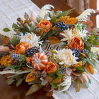 Harvest Fall Wreaths for Front Door 24 Inch Autumn Wreath with Rose&Dahlias - Image 6