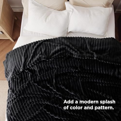 Bedsure Soft Full Size Fleece Blankets for Bed Black 84"x90" - Image 6