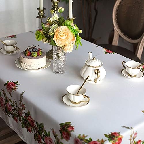 ARTABLE Rose Floral Print Tablecloth Rectangle Vintage 60 x 120 Inch - Image 4