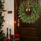 24" Lifelike Touch Artificial Christmas Cedar Wreath for Front Door Decor - Image 3