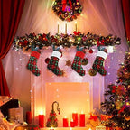 Syhood 48 Pcs 9 Inch Christmas Mini Stockings Small Plaid Stocking Bulk - Image 4