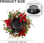 MOYEE Christmas Candle Holder Wreath Single 14 inch, Christmas Candle Ring - Image 4