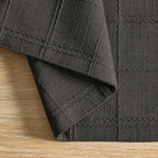 ZeeMart Linen Checked Farmhouse Placemats Set of 6, Charcoal 13x19in - Image 3
