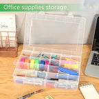 Gbivbe Large 24 Grids Plastic Organizer Box Adjustable Dividers,Clear Storage Box for Jewelry, Art DIY Crafts, Washi Tapes, Beads and Small Parts(2 Pack) - Image 7