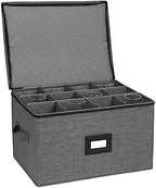 Mayniu Stemware Storage Cases, Wine Glass Storage Box with Dividers by Mayniu