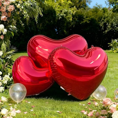 23.6in Inflatable Mirror Ball,Big Shiny Mirror Heart Ball,PVC Inflatable Decoration Ball for Valentine's Day Engagement Wedding Anniversary Romantic Party Yard (1 Piece,Without Air Pump) by NINGHAOVOV
