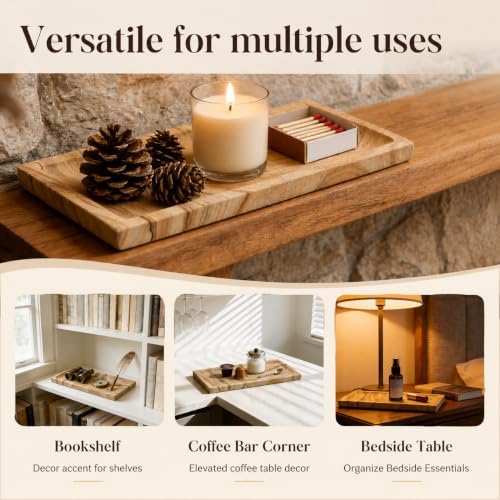 Sandstone Tray for Bathroom Countertop, Rectangular Stone Decorative Tray, Vanity Tray for Makeup, Perfume, Skincare, Jewelry & Bathroom Accessories (Earth Tone) - Image 7