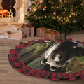 Christmas Tree Skirt 48" Burlap Rustic Xmas Tree Mat Mother Bear and her Cubs Plaid Christmas Tree Cover Skirt Mat for Christmas Decorations Holiday Party Home Decor Indoor Outdoor by Unknown