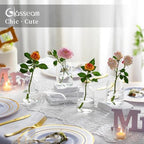 Glasseam Glass Bud Vases for Single Stem Flower, Small Clear Vase Set of 12 - Image 5