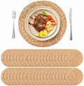 13.8'' Round Woven Placemats Set of 40, Boho Wicker Chargers, Terrekraft by TerrekraftMakeLuxuryTraysAffordable