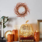 Jobflower 24 inches Orange Berry Fall Wreaths for Front Door - Image 3