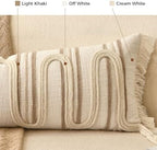 Beige Decorative Boho Lumbar Pillow Cover 12x28 - Image 4
