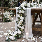 2 Pack 12ft Artificial Peony Flower Garland Vine, White - Image 5