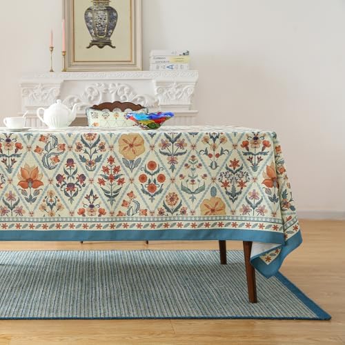 ISAENNE Designer Elegant Rectangular Printed Tablecloth,118"x67" - Image 2