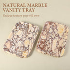 Karibiber Calacatta Marble Vanity Trays, Marble Bathroom Tray Countertop, Luxury Decorative Dresser Organizer, Purple&White Natural Stone Serving Tray for Kitchen, Perfume, Jewelry Holder Storage - Image 4