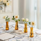 Glasseam Brown Glass Bud Vase: Small Set of 12 Mini Vases for Centerpieces, Flowers, Wedding Table, Dining Room Decoration - Modern Minimalist Cute Decorative Decor - Image 3
